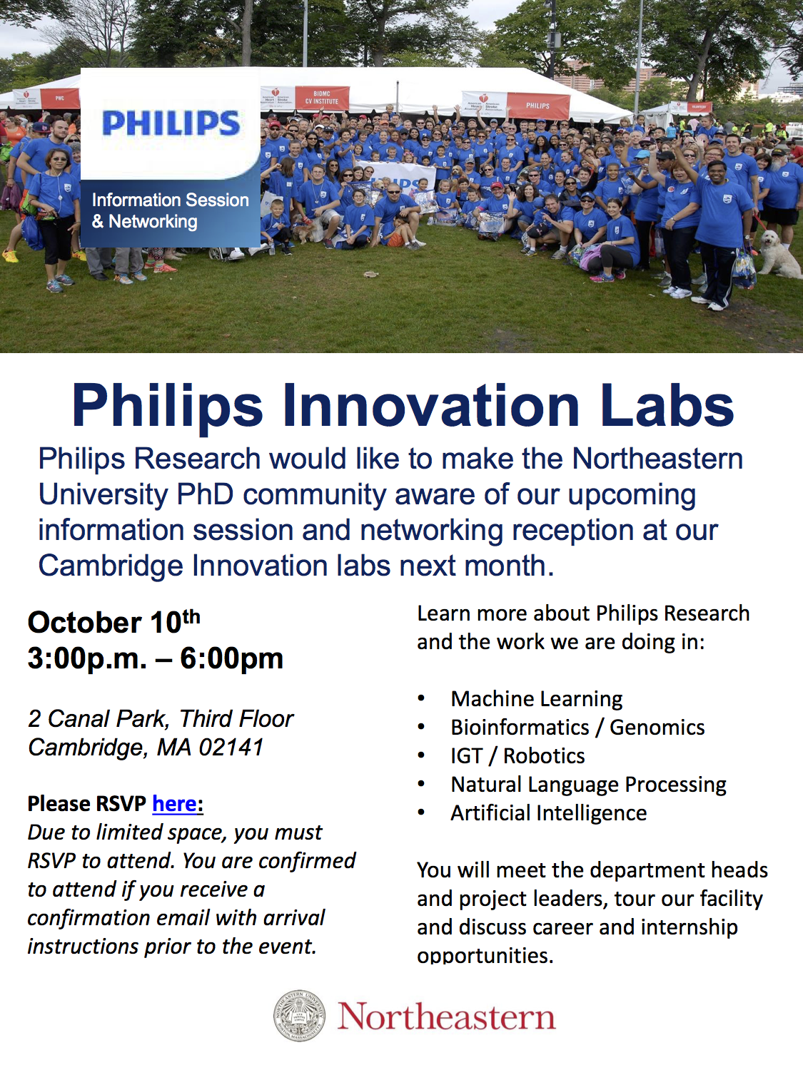 Philips Research Information Session & Networking Reception – October 10, 2017