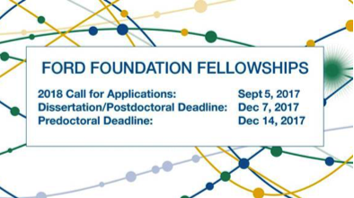 Call For Applicants – Ford Foundation Fellowship Programs, Deadline Dec. 2017
